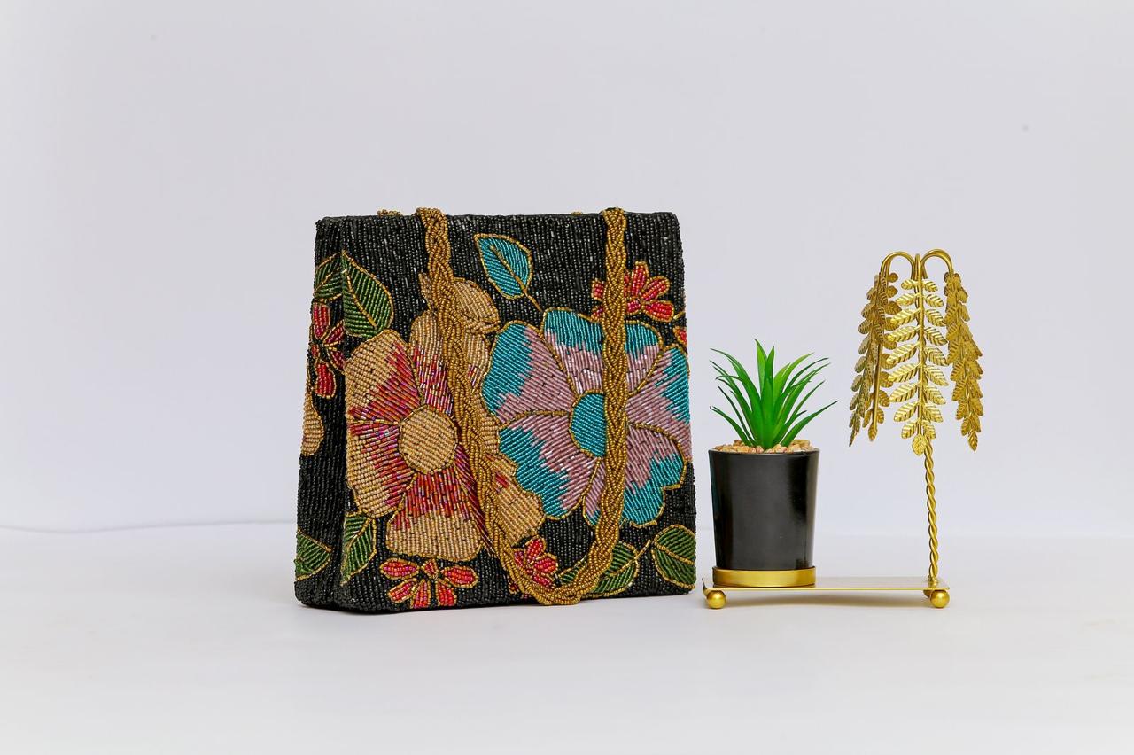 Radiant Charm – Embroidered Bead Tote