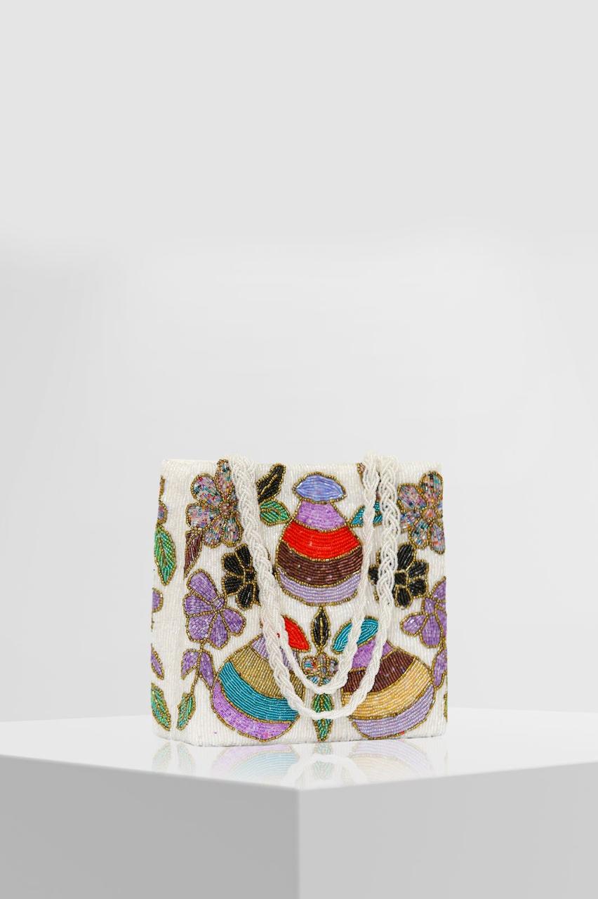 "Garden Glimmer" Handcrafted Beaded Tote