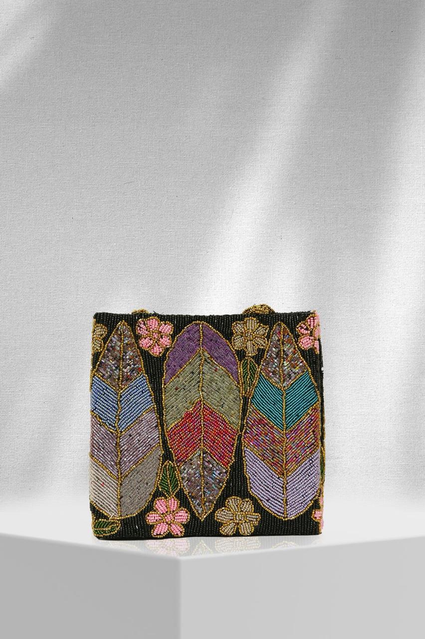 Feather & Flair Beaded Statement Tote