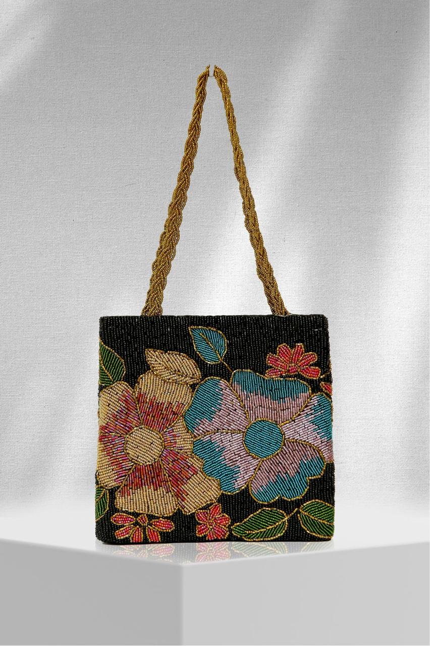Radiant Charm – Embroidered Bead Tote