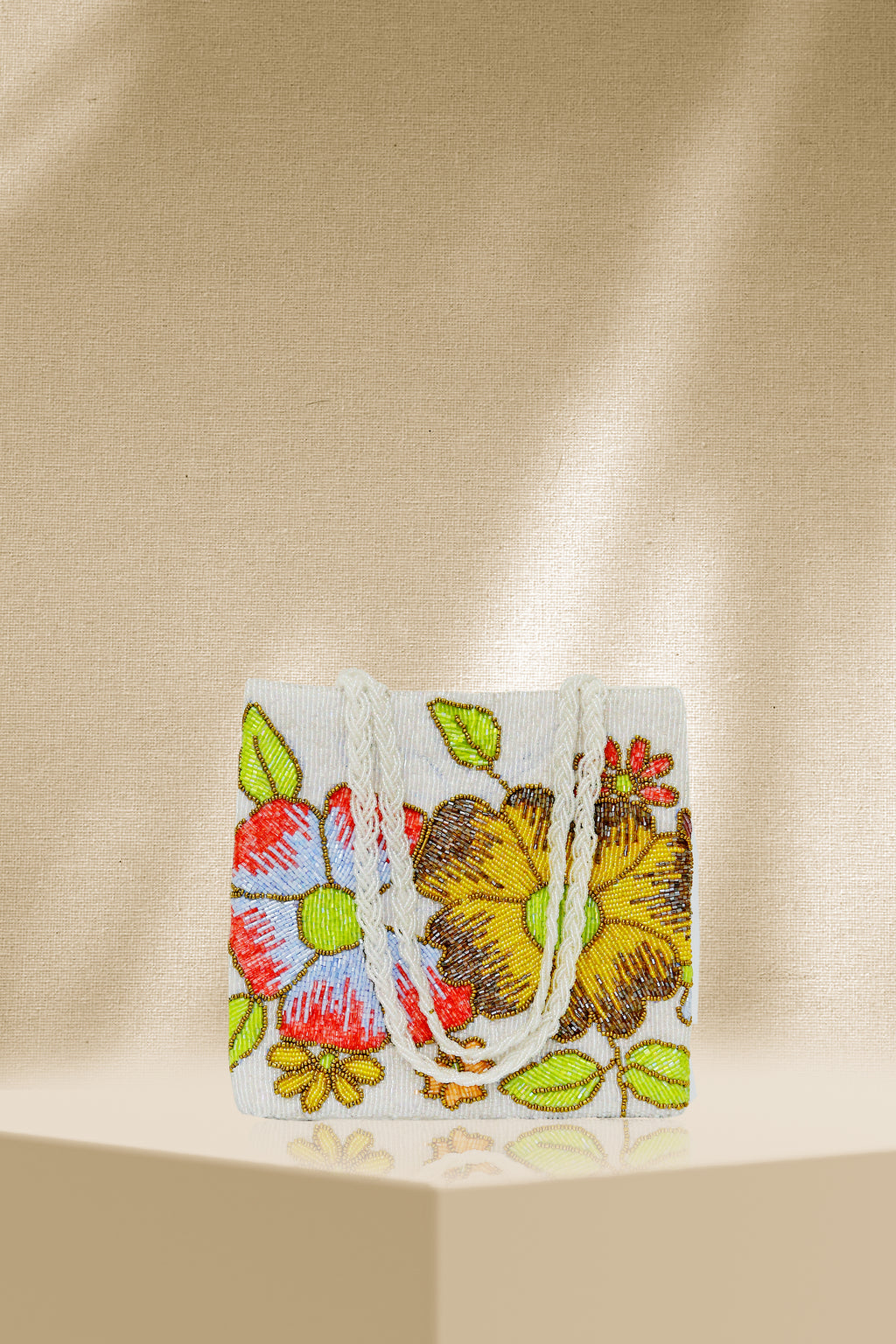 GARDEN BLOOM Handmade Beaded Tote