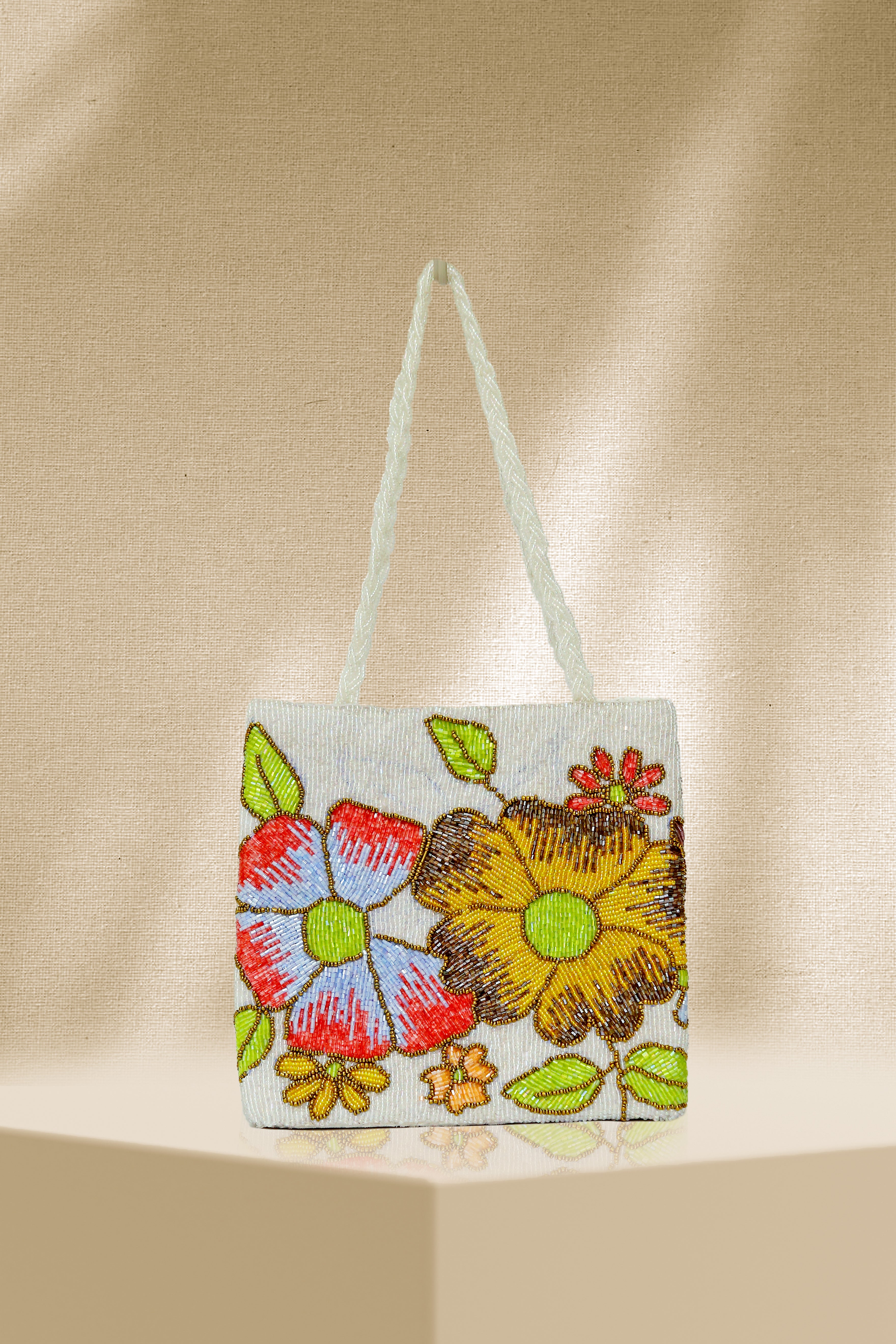 GARDEN BLOOM Handmade Beaded Tote