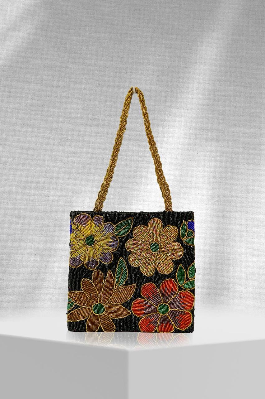 Starlit Garden – Handcrafted Beaded Tote