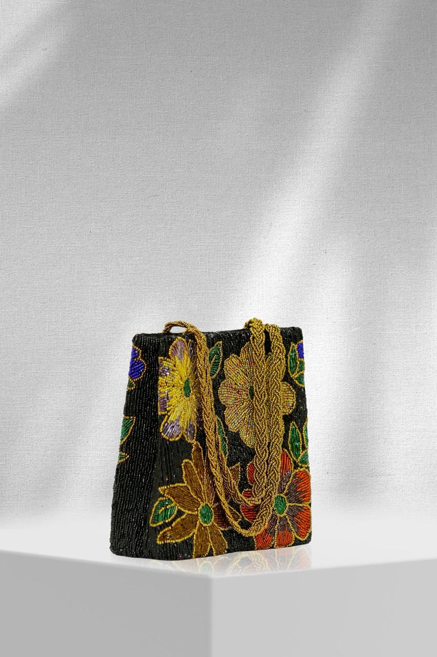 Starlit Garden – Handcrafted Beaded Tote