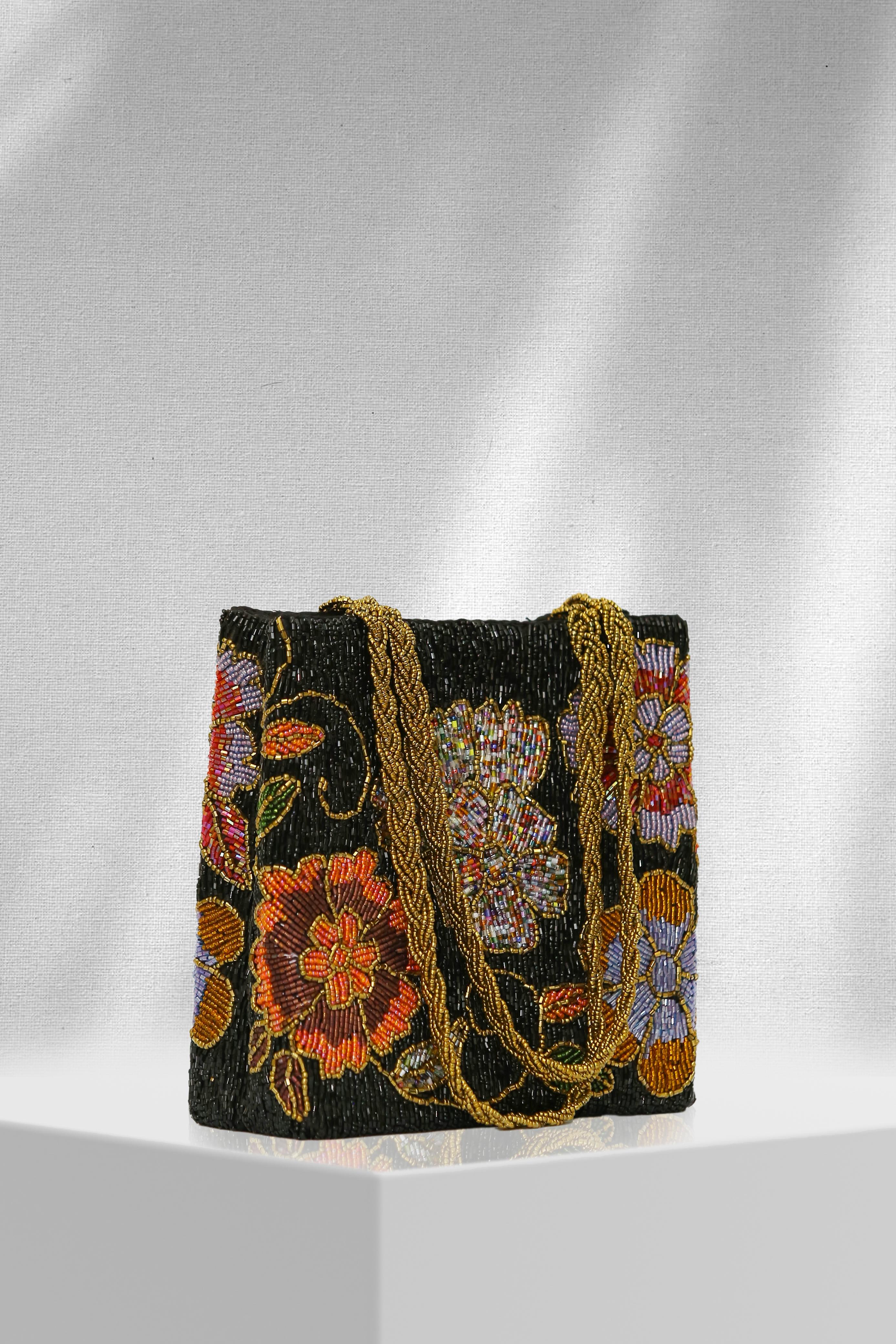 Radiant Flora – Handmade Beaded Tote