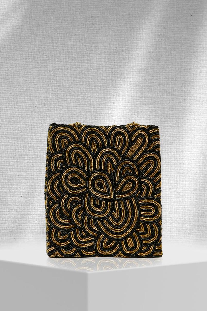 Midnight Maze – Hand-Beaded Statement Tote